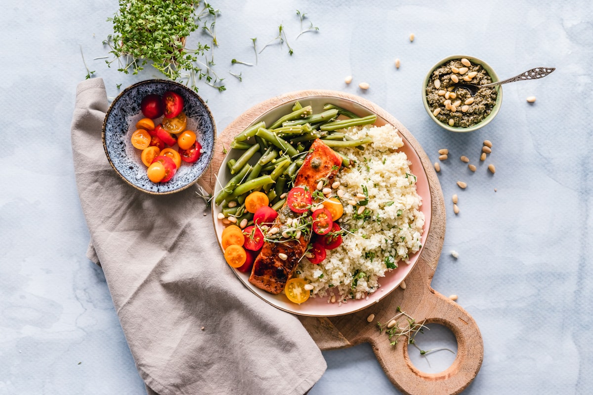 Fresh colorful vegetables and healthy food ingredients for nutrition planning
